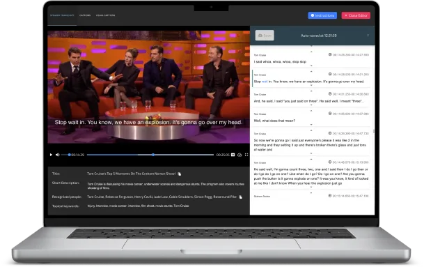 valossa ad scout product being displayed on a laptop