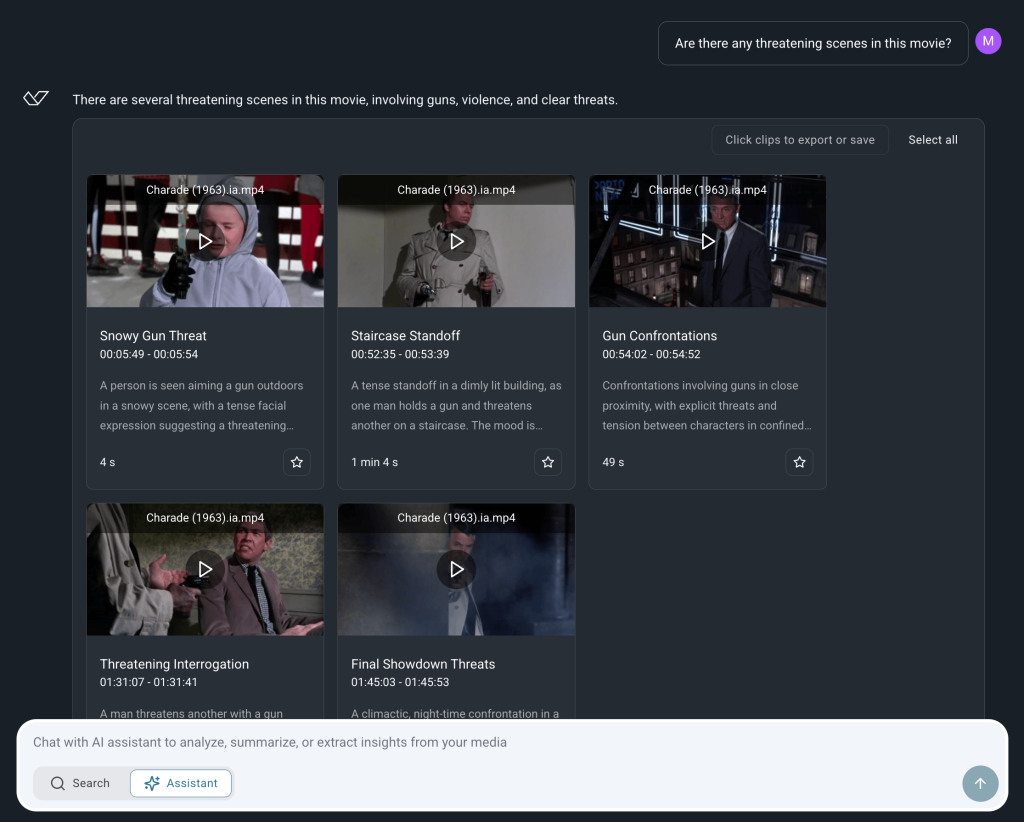 Conversational Video Analysis AI User Interface